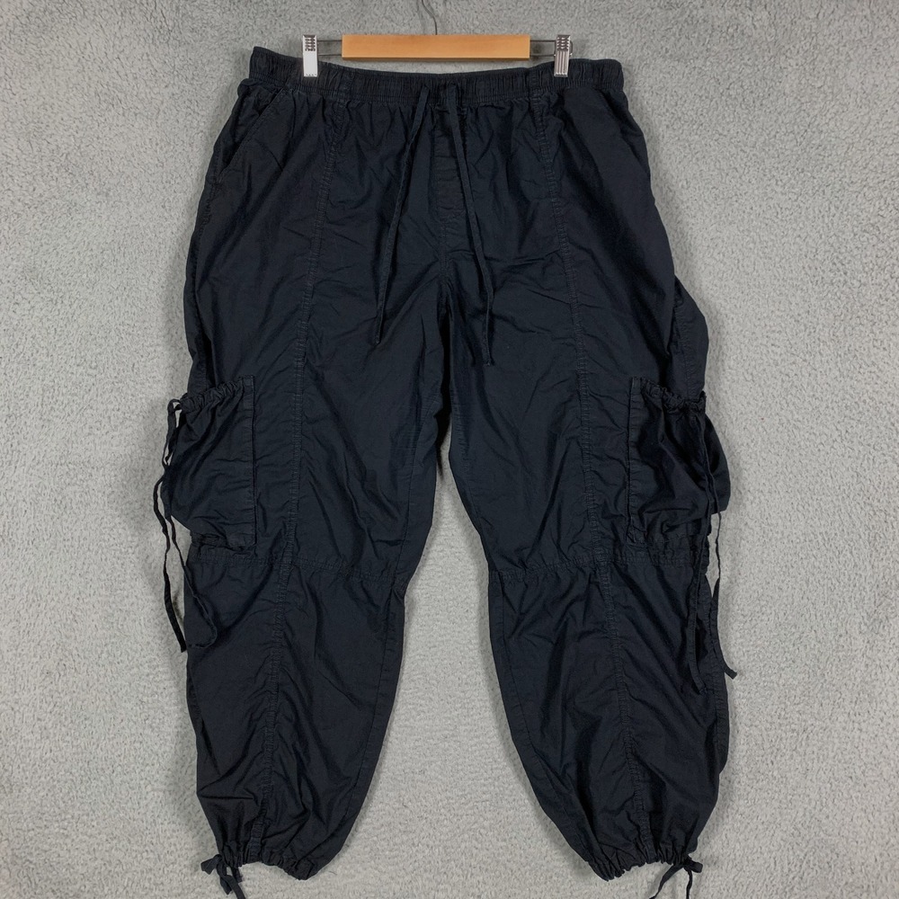 Abercrombie & Fitch Paratrooper Cargo Pants Womens XL Black Military Lightweight